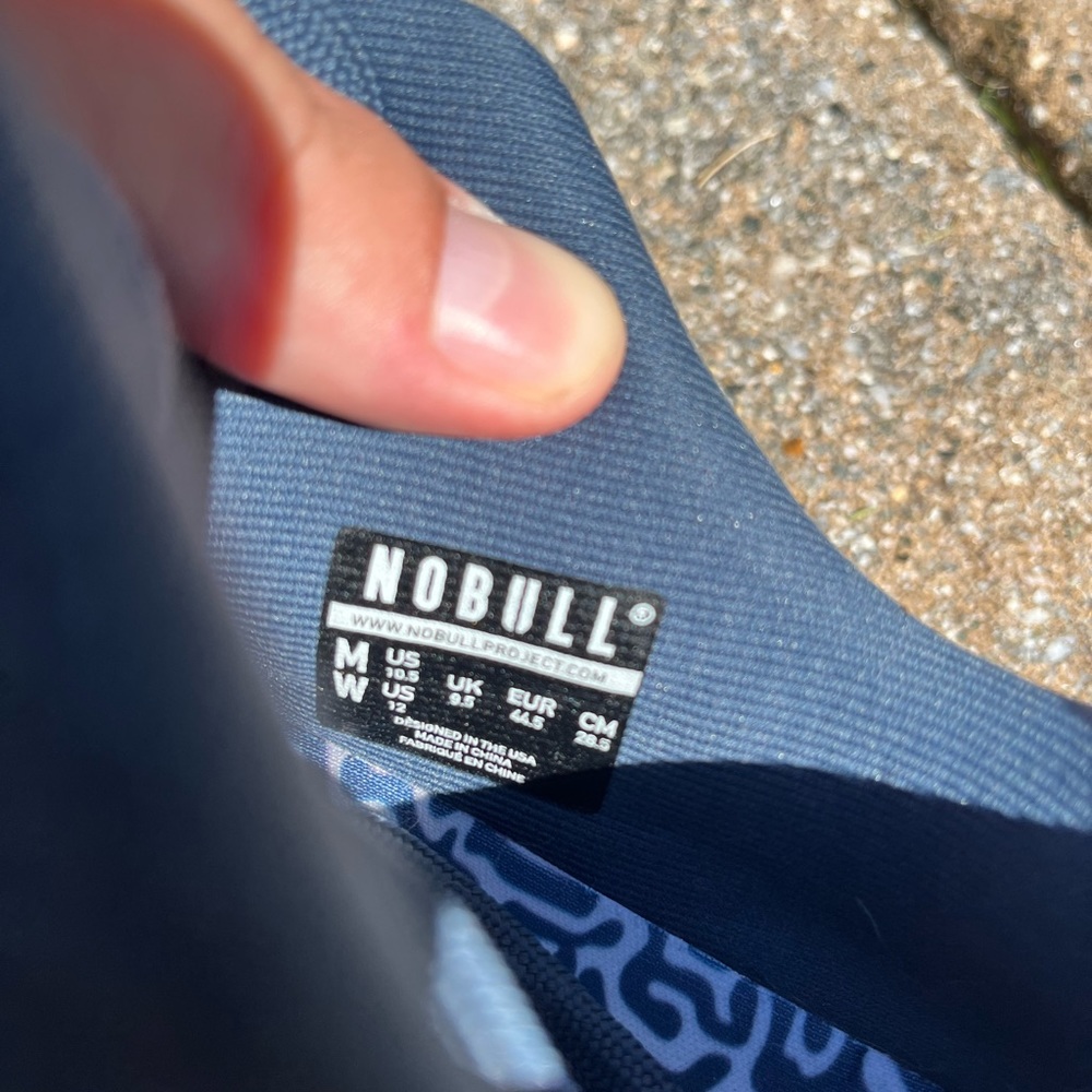 NOBULL Training shoes, size 10 1/2, navy blue with zebra bottom